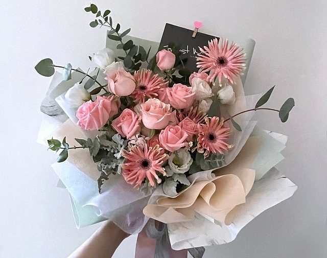 Red Rose & Carnation Hand-Tied